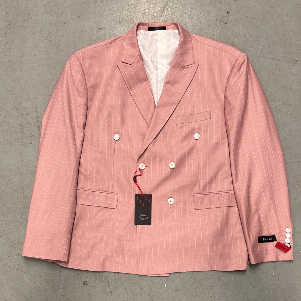 NWT Double-Breasted Pink Pinstripe Blazer Men’s 54R